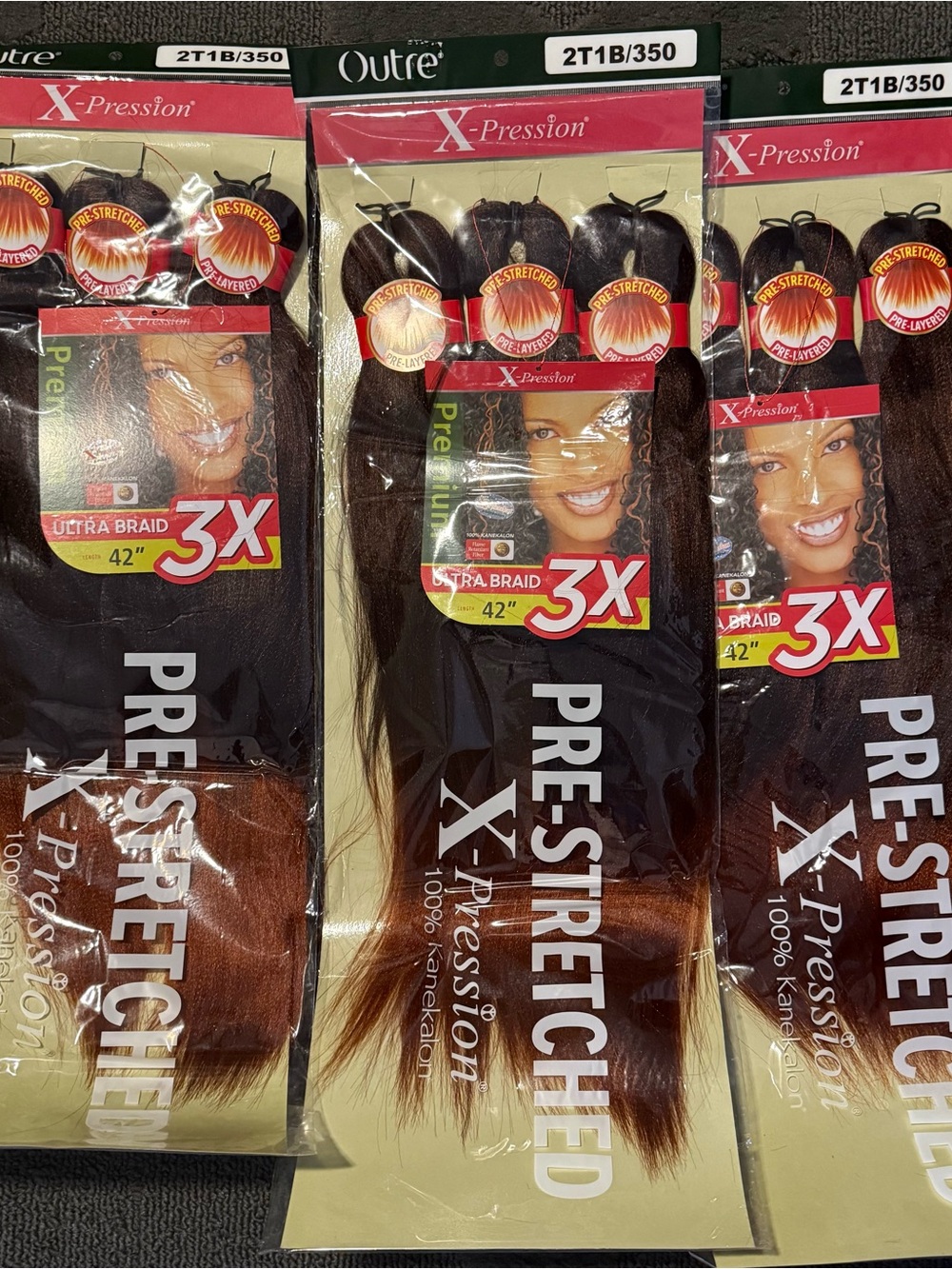 X-Pression Pre-Stretched 3X Ultra Braid Hair - Brown Ombre (2T1B/350)